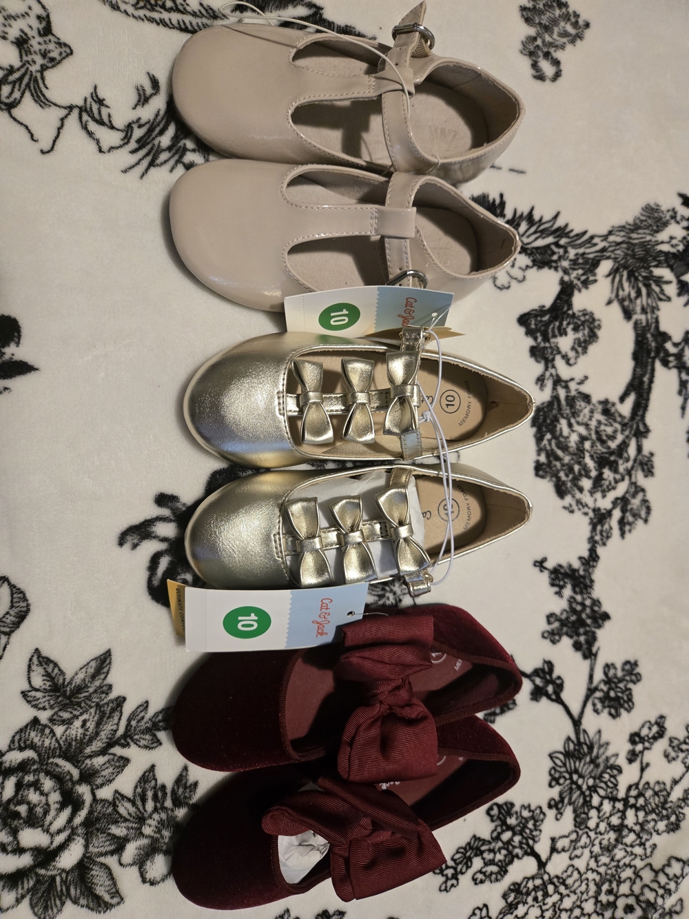 Kids Gold Bow Lace-Up Dress Shoes - Unbranded